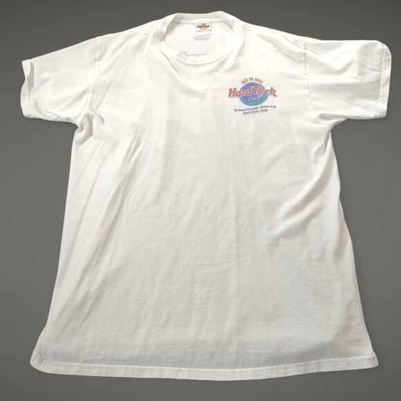 Vintage 90s Hard Rock Cafe CREED Shirt White Signature Series XVII L XL Thrashed - Picture 2 of 9
